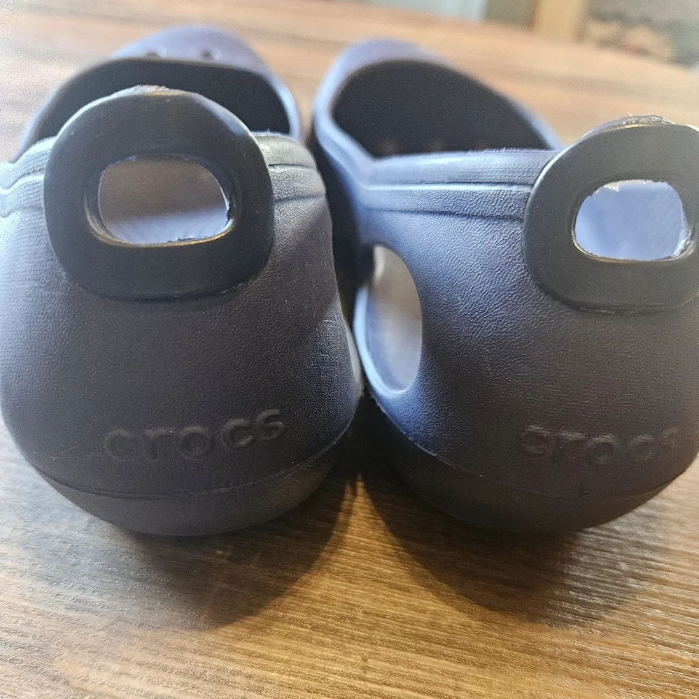 Crocs Kadee Flats Womens Size 9 Navy Ballerina Shoes Slip On Slingback Casual - Picture 3 of 4